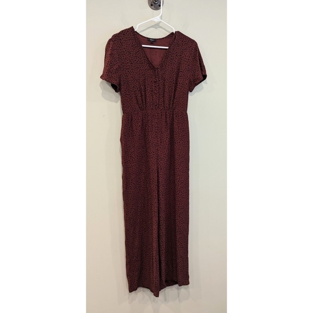 Rails Jet Jumpsuit in Rust Spotted Print NO BELT Size Small